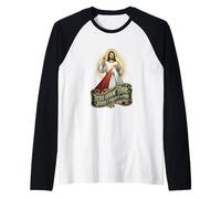 Gesù Divina Misericordia Confido in Te Cattolico Maglia con Maniche Raglan