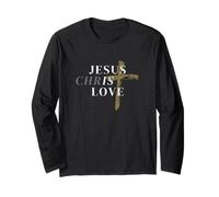 Gesù è Amore Gesù Cristo AMA Croce Cristiana Jesus Maglia a Manica