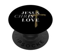 Gesù è Amore Gesù Cristo Ama Croce cristiana Jesus PopSockets PopGrip Adesivo