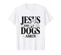 Gesù e Cani Amen Maglietta con Stampa Grafica Economica