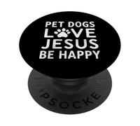 Gesù e cani Caffè Cristiano Cane Mamma Fede PopSockets PopGrip Adesivo
