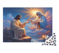 Gesù e Dio Padre Rompicapo 1000 Pezzi In cartone Extra Spesso, Un Classico Puzzle A Pezzi Per Pace Interiore, Ideale Per Sfida Personale, Regalo Di Compleanno Originale 38x26cm/1000pcs