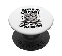 Gesù è il mio copilota Stiamo navigando per gatti Biblico PopSockets PopGrip Adesivo