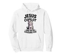 Gesù è Il Mio copilota Stiamo navigando per Gatti Divertente Biblico Felpa con Cappuccio