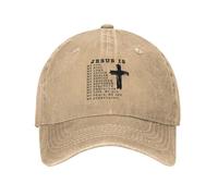 Gesù È Il Mio Dio, Il Mio Re, Il Mio Salvatore. Cristianesimo Nero Unisex Cappello da Sole Leggera Tappo Sportivo Regolabile Berretto da Baseball per Caccia All'Aperto Estivo