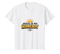 Gesù è Il Mio Homeboy Inspirational Christian Graphic, Gesù Maglietta, Bambini, Bianco, 2 Anni