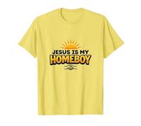 Gesù è Il Mio Homeboy Inspirational Christian Graphic, Gesù Maglietta, Uomo, Limone, M