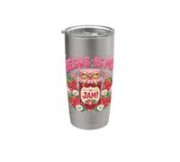 Gesù È Il Mio Jam Faith Kawaii Fragola Vettore Bicchiere termico in acciaio inox doppia parete
