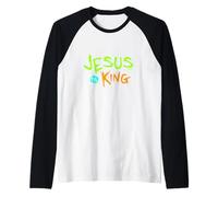 Gesù è Il Mio Re - Storia Vera della Bibbia Gesù Felice Maglia con Maniche Raglan