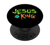 Gesù è il mio Re - Storia vera della Bibbia Gesù felice PopSockets PopGrip Adesivo
