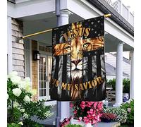 Gesù È Il Mio Salvatore - Croce Cristiana Del Leone Bandiere All'Aperto Deluxe Bandiere Pirati Durevole Bandiera Da Giardino Decorazione Per Interni Camera Da Letto Cortile M