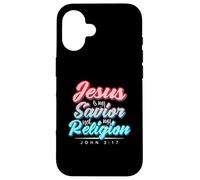 Gesù è il mio salvatore Fede cristiana Bibbia Versetto Dichiarazione Custodia per iPhone 16