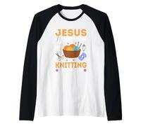 Gesù è il mio Salvatore Il lavoro a maglia è la mia terapia Maglia con Maniche Raglan
