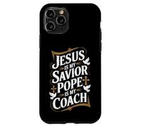 Gesù è il mio salvatore Papa è la mia fede religiosa allenatore Custodia per iPhone 11 Pro