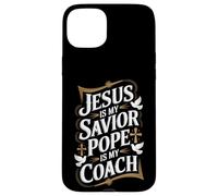 Gesù è il mio salvatore Papa è la mia fede religiosa allenatore Custodia per iPhone 15 Plus