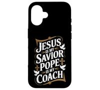 Gesù è il mio salvatore Papa è la mia fede religiosa allenatore Custodia per iPhone 16