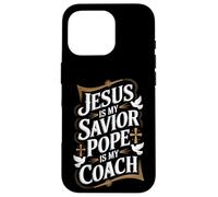 Gesù è il mio salvatore Papa è la mia fede religiosa allenatore Custodia per iPhone 16 Pro