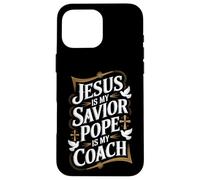 Gesù è il mio salvatore Papa è la mia fede religiosa allenatore Custodia per iPhone 16 Pro Max