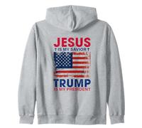 Gesù è Il Mio Salvatore Trump è Il Mio Presidente Cristiano Patriottico Felpa con Cappuccio