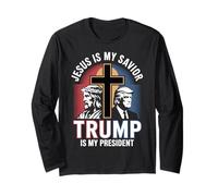 Gesù è il mio salvatore Trump è il mio presidente religioso politico Maglia a Manica