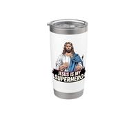 Gesù È Il Mio Supereroe Cristiano Dio Religioso Fumetti Bambini Bicchiere termico in acciaio inox doppia parete