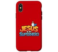 Gesù è il mio supereroe cristiano uomini ragazzo dio figlio buon bambino Custodia per iPhone X/XS