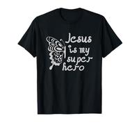 Gesù è Il Mio Supereroe Design Farfalla Moda Spirituale Maglietta