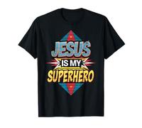 Gesù è il mio supereroe divertente fede cristiana Maglietta