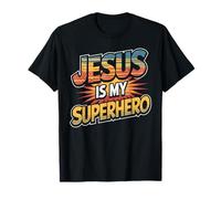 Gesù è il mio supereroe divertente fede cristiana Maglietta
