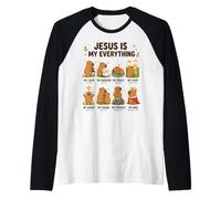 Gesù È Il Mio Tutto Fede Cristiana di Capibara Maglia con Maniche Raglan