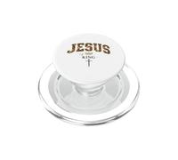 Gesù è il re floreale cristiano fede corona croce PopSockets PopGrip per MagSafe