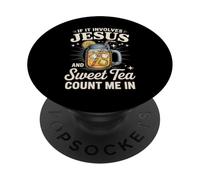 Gesù e il tè dolce mi contano nel cristiano del sud PopSockets PopGrip Adesivo