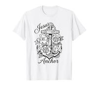 Gesù è la mia Ancora Christian Cross e Roses Basato sulla Fede Maglietta