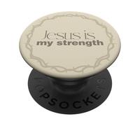 Gesù è la mia forza Corona di spine cristiane PopSockets PopGrip Adesivo