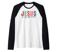 Gesù è la mia Linea di Vita Cristiani Uomini e Donne cristiani cristiani Maglia con Maniche Raglan