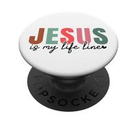 Gesù è la mia linea di vita Cristiani uomini e donne cristiani cristiani PopSockets PopGrip Adesivo