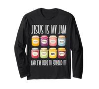 Gesù è la mia marmellata Bibbia Cristiana Versetto Dio Fede Cristiana Maglia a Manica