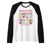 Gesù è la mia marmellata e Sono Qui per diffonderla Cristiana Maglia con Maniche Raglan