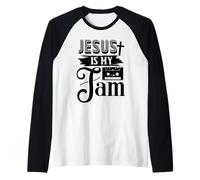 Gesù è la mia marmellata - Incoraggiare la Bibbia Versetto Fede Cristiana Maglia con Maniche Raglan