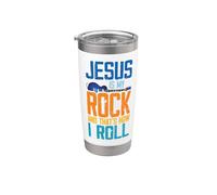 Gesù è la mia roccia ed è così che mi muovo cristianamente Bicchiere termico in acciaio inox doppia parete