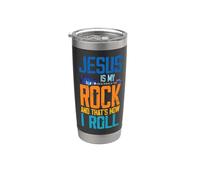 Gesù è la mia roccia ed è così che mi muovo cristianamente Bicchiere termico in acciaio inox doppia parete