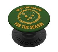 Gesù è la ragione della stagione Christian Merry Christmas PopSockets PopGrip Adesivo