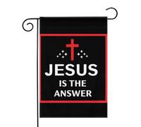 Gesù è la risposta Simbolo religioso della croce_nobg Bandiere da Giardino 12,5x18 Pollici - Banner dai Colori Vivaci per Decorazioni Esterne di Giardini e Case - Idee Regalo