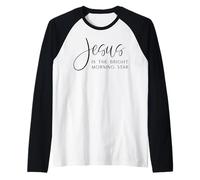 Gesù è la Stella del Mattino Luminosa Pasqua Gesù Natale Maglia con Maniche Raglan