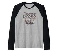 Gesù È La Via Giovanni 14:6 Fede Cristiana Maglia con Maniche Raglan