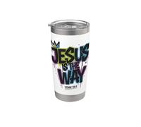 Gesù È La Via John 14:6 Graffiti Cristiani Bicchiere termico in acciaio inox doppia parete