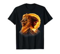 Gesù e Leone Cristiano Dio Religioso Spirituale Opera Maglietta