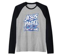 Gesù e Padel Il Mio Gioco Maglia con Maniche Raglan