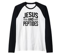 Gesù E Peptidi Stack Fitness Biohacker Palestra Scienza Bibbia Maglia con Maniche Raglan