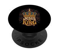 Gesù è re corona reale Rivelazione 19:16 Christian PopSockets PopGrip Adesivo